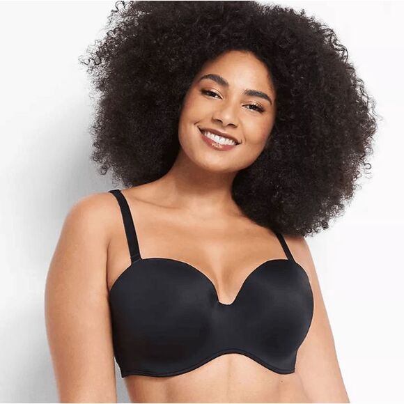 Cacique NEW size 40D black Strapless Bra Multi-Way Smooth Boost - Picture 1 of 5